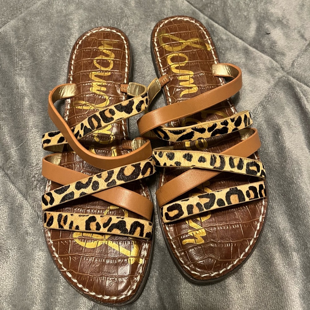 Sam Edelman Giana Sandal Animal Print, Size 7, EUC - Picture 2 of 9